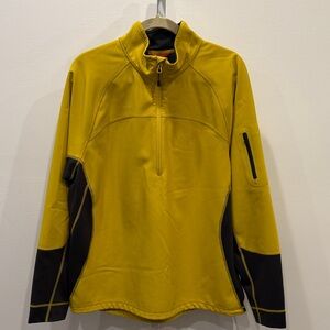 The North Face Yellow Black Lightweight Jacket Men Size XL 1/2 Zipper Fleece